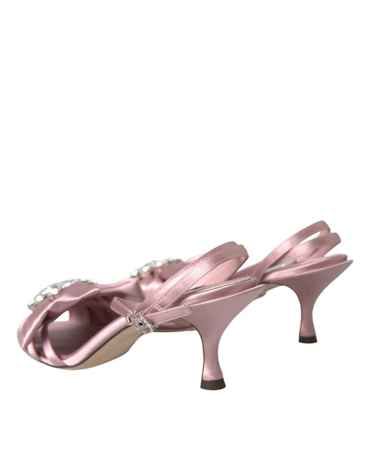 Bow Embellished Satin Sandals - Image 4