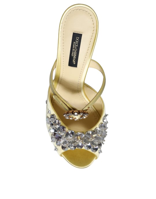 Kristallsmyckade Satin Mules - Image 5