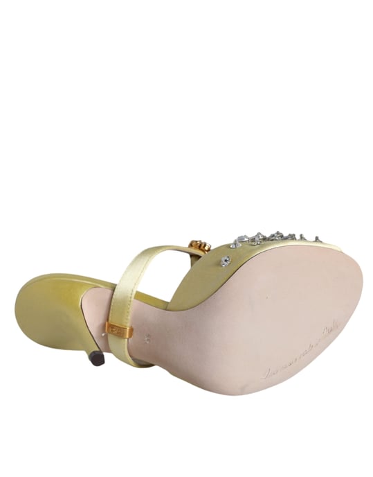 Kristallsmyckade Satin Mules - Image 6