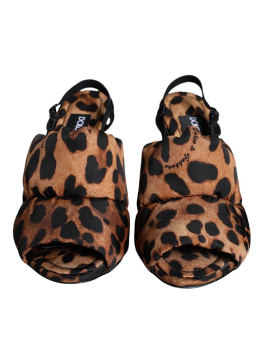 Puffy Luipaardprint Slingback Sandalen - Image 2