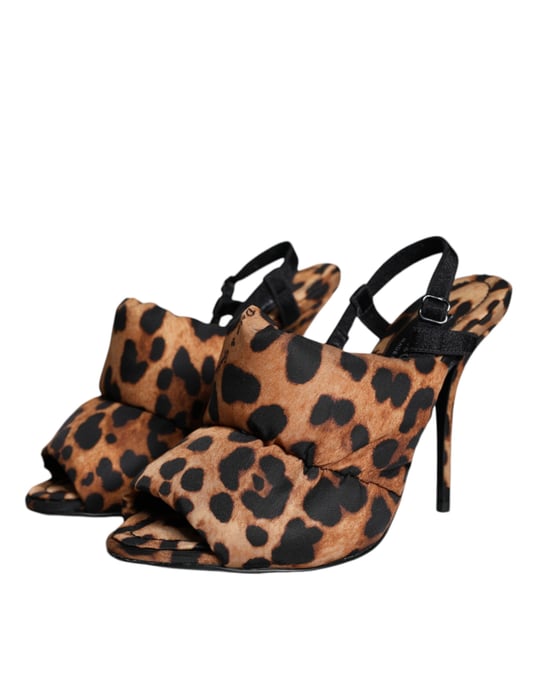 Puffy Luipaardprint Slingback Sandalen - Image 3