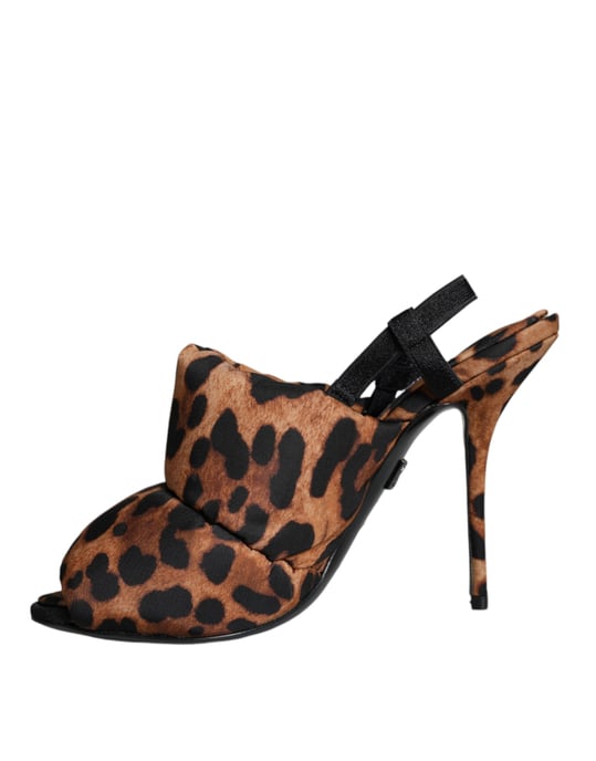 Puffy Luipaardprint Slingback Sandalen - Image 5
