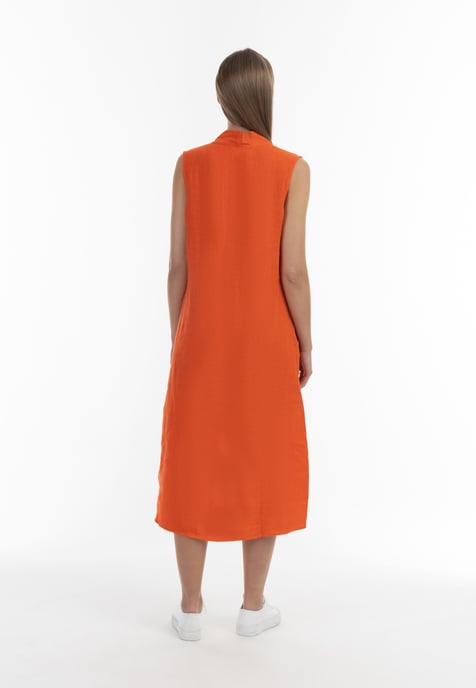 RISA Linnen midi-jurk Dames oranje - Image 3