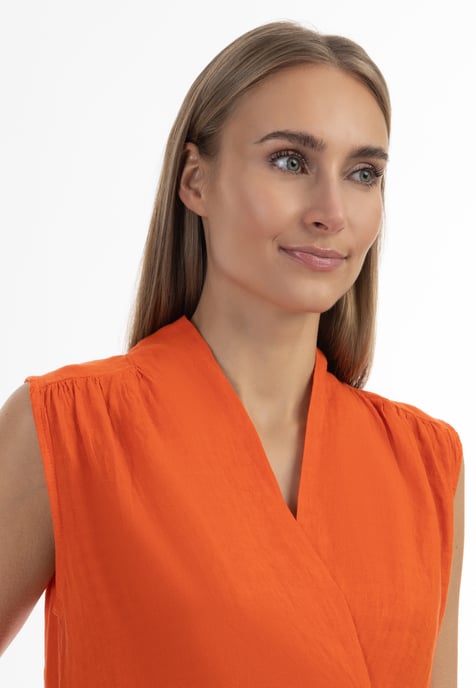 RISA Linnen midi-jurk Dames oranje - Image 5