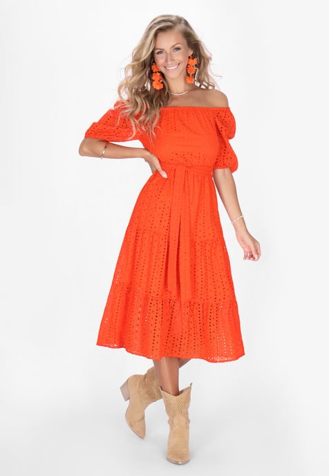 IZIA jurk vrouwen oranje - Image 3