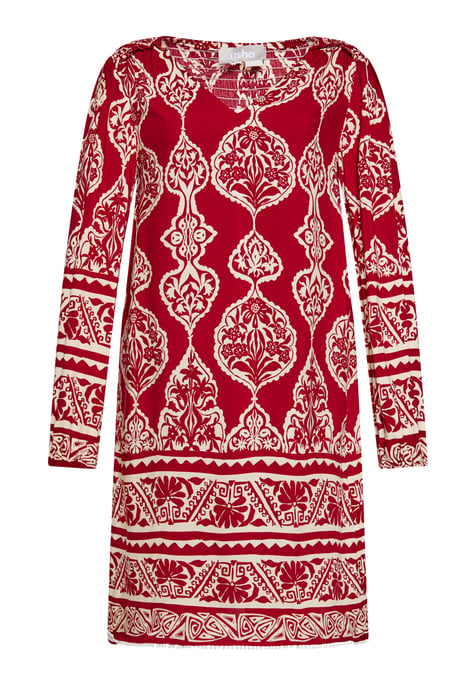 usha Jurk Dames donkerrode crème - Image 1