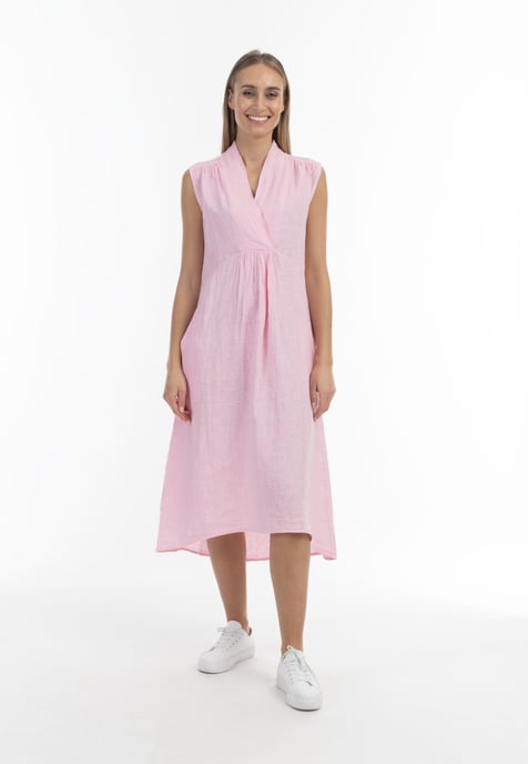 RISA Linnen midi-jurk Dames lichtroze - Image 2
