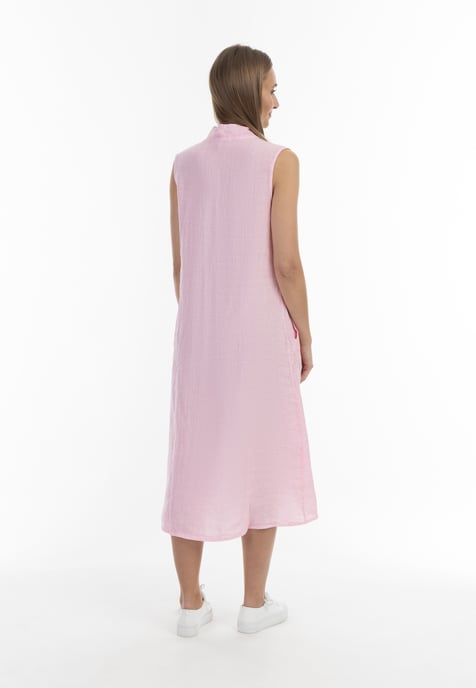 RISA Linnen midi-jurk Dames lichtroze - Image 3