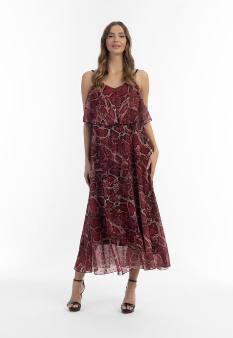 Faina Maxi-jurk met slangenprint Dames rode slang - Image 2