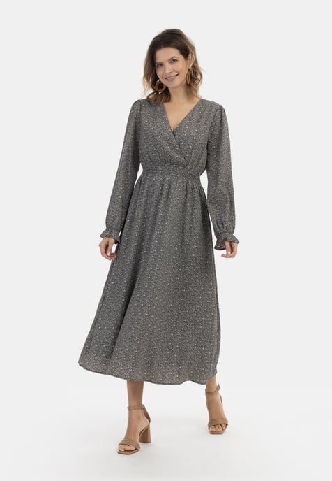 usha Maxi-jurk met all-over print nowles Dames zwart/beige - Image 2