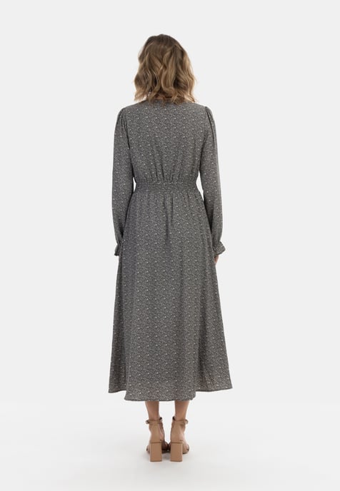 usha Maxi-jurk met all-over print nowles Dames zwart/beige - Image 3