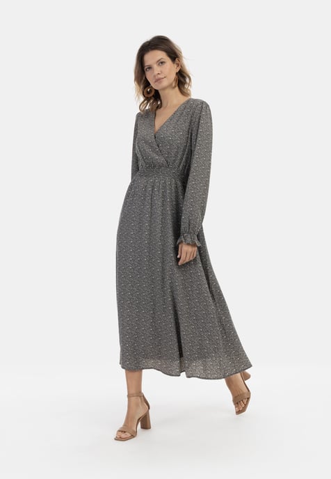 usha Maxi-jurk met all-over print nowles Dames zwart/beige - Image 4
