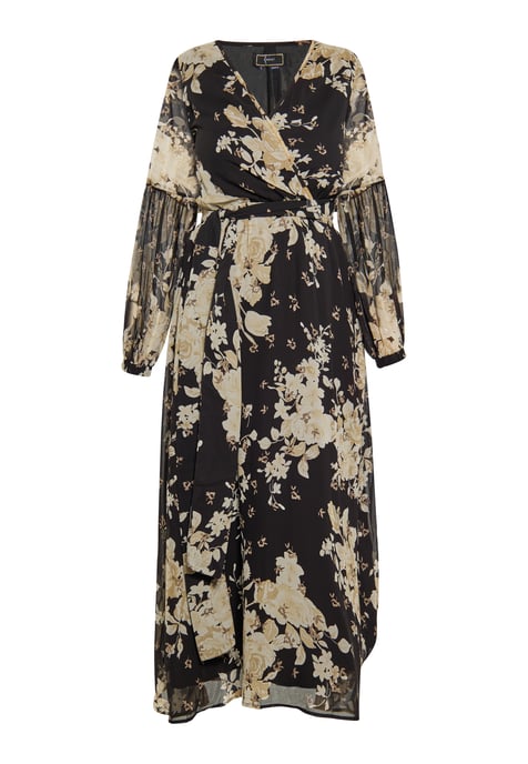 Faina Jurk Dames zwarte bloem - Image 1