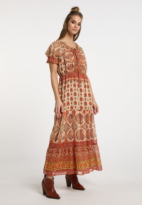 usha Maxi-jurk met all-over print Dames Oranje Veelkleurig - Image 3