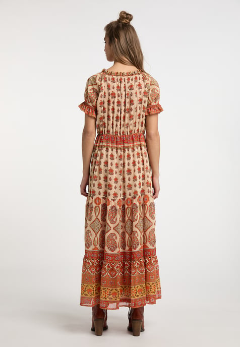 usha Maxi-jurk met all-over print Dames Oranje Veelkleurig - Image 4