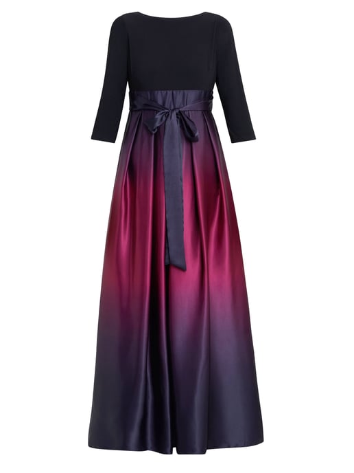 Ingrid V Neck Back Ombre Satin Maxi Dress - Image 5