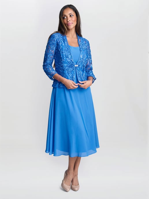 Adele Soutache Lace Jacket With Chiffon Dress - Image 1