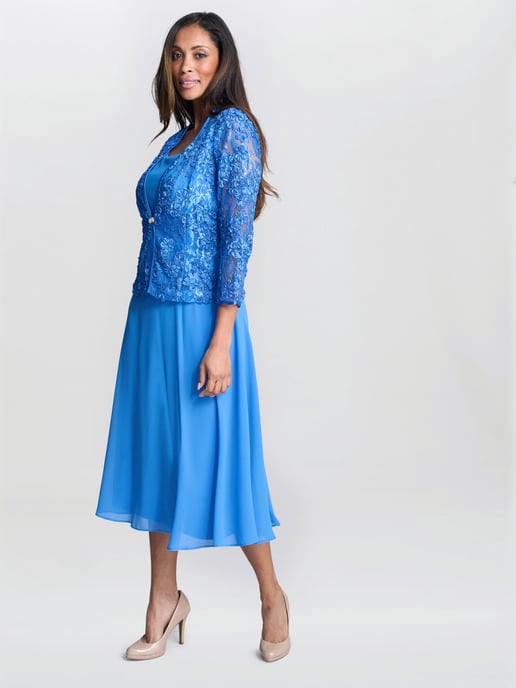 Adele Soutache Lace Jacket With Chiffon Dress - Image 4