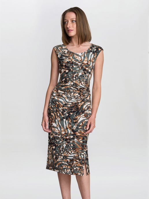 Mona Abstract Print Dress - Image 1