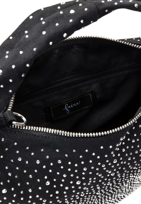 Faina Schoudertas met strass steentjes Dames zwart - Image 4
