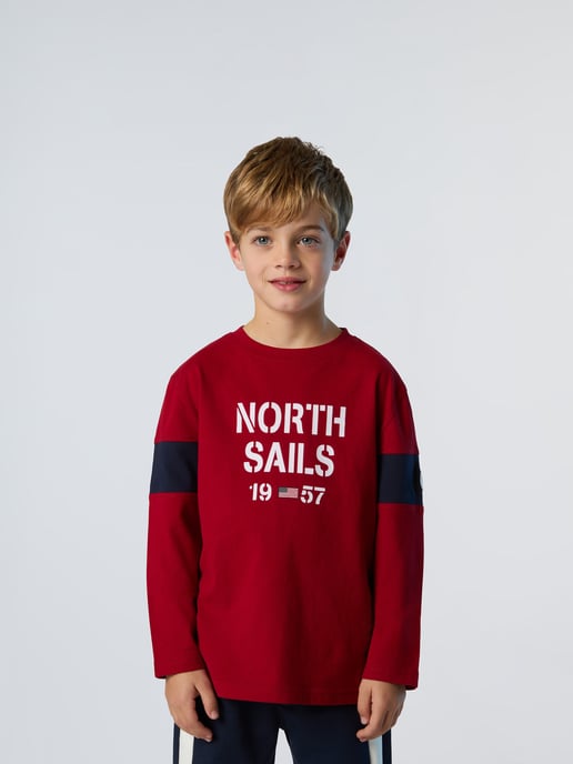 North Sails T-shirt Long-sleeved with sleeve inserts - Image 1