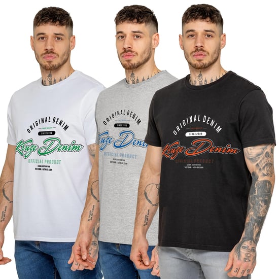 Kruze | 3-pack heren T-shirts met ronde hals en print - Image 1