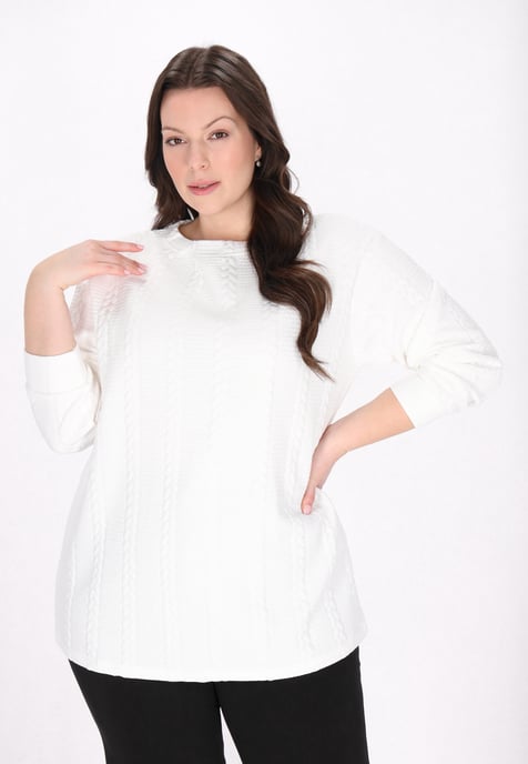 usha Plussize sweatshirt vrouwen wit - Image 3