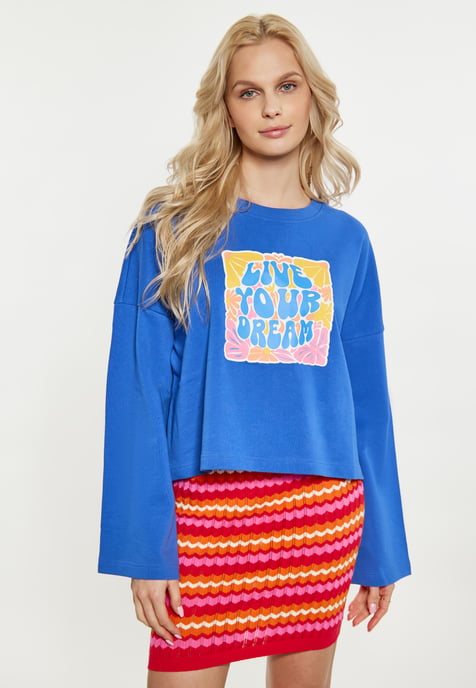 IZIA Sweatshirt Dames kobalt blauw - Image 3