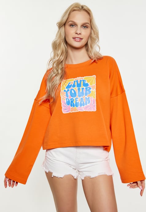 IZIA Sweatshirt Dames oranje - Image 3