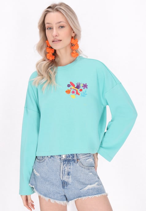 IZIA Sweatshirt vrouwen turquoise - Image 3