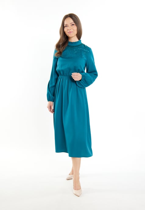 usha midi-jurk Dames blauw/groen - Image 4