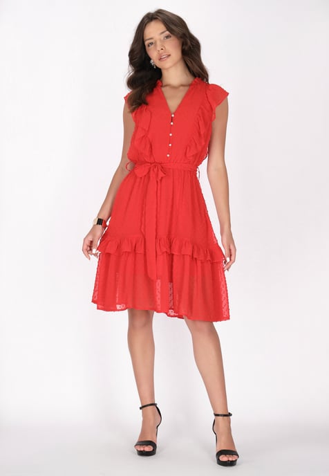 Faina Jurk Dames rood - Image 2
