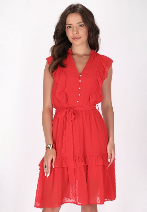 Faina Jurk Dames rood - Image 3