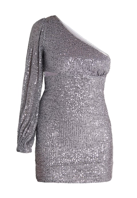 Faina Mini-jurk met één schouder Dames grijs zilver - Image 1