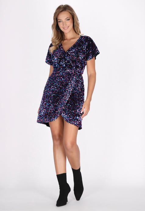 Faina Jurk Dames blauw roze - Image 2