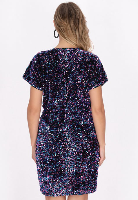 Faina Jurk Dames blauw roze - Image 4