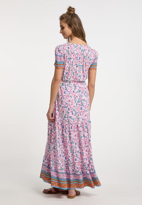 usha Maxi-jurk met bloemenprint Dames Roze Veelkleurig - Image 3