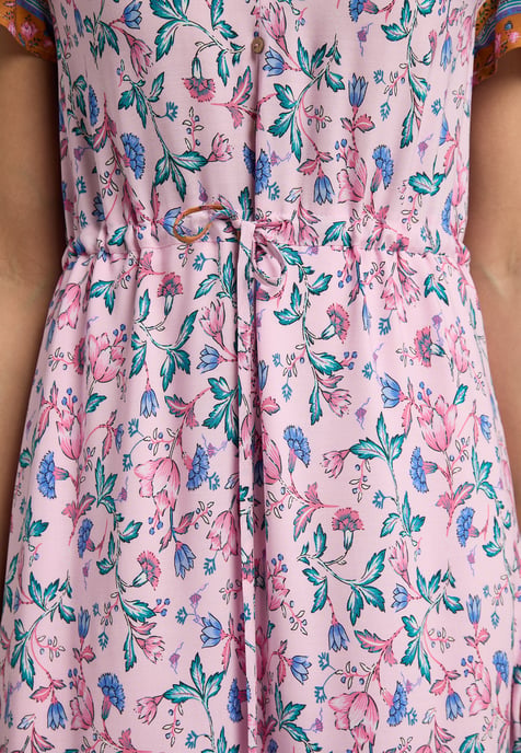 usha Maxi-jurk met bloemenprint Dames Roze Veelkleurig - Image 4