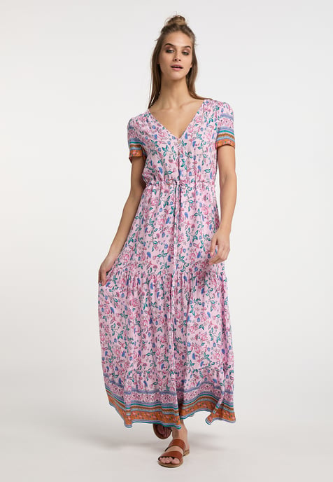 usha Maxi-jurk met bloemenprint Dames Roze Veelkleurig - Image 5