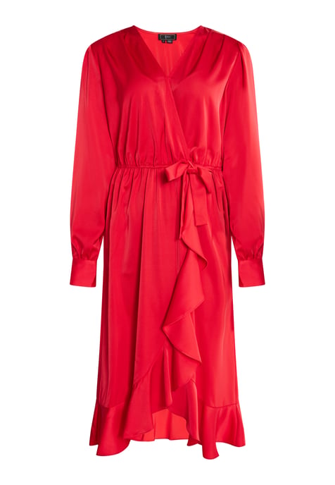 Faina Midi-jurk met lange mouwen Dames rood - Image 1