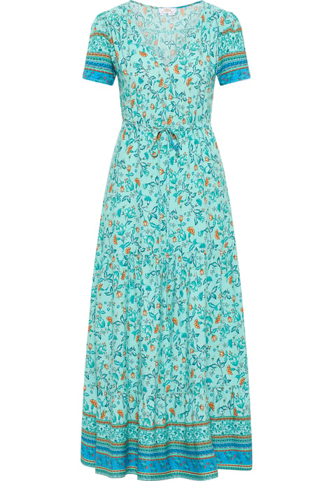 usha Maxi-jurk met bloemenprint Dames Turkoois Veelkleurig - Image 1