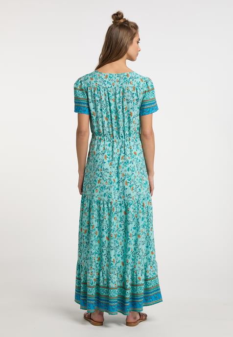 usha Maxi-jurk met bloemenprint Dames Turkoois Veelkleurig - Image 3
