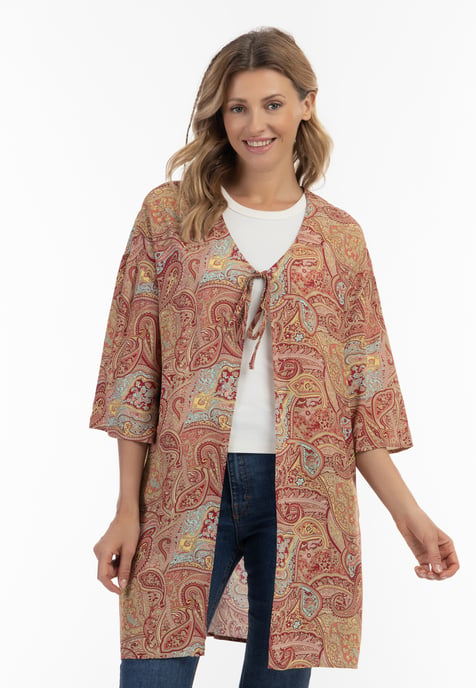 usha Kimono Dames Bordeaux veelkleurig - Image 3