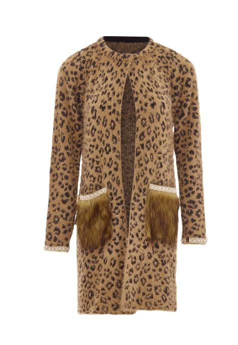 Faina Vest Dames Camel zwart - Image 1