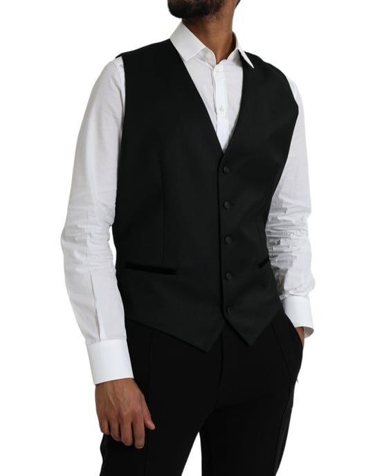Zwart Wol Vest Klassieke Pasvorm - Image 2