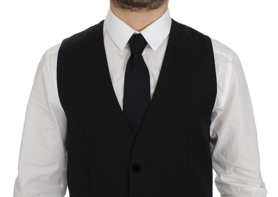 Zwart Wol Vest met Fluwelen Accenten - Image 2