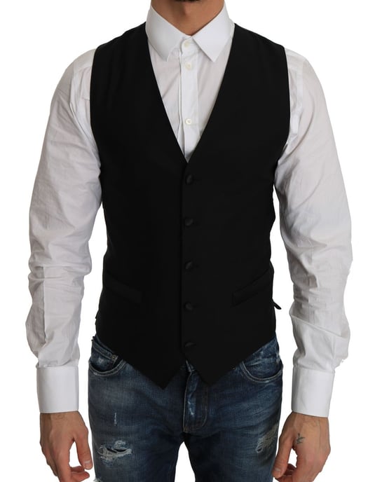 Zwart Wol Vest Met Klassieke Pasvorm - Image 1