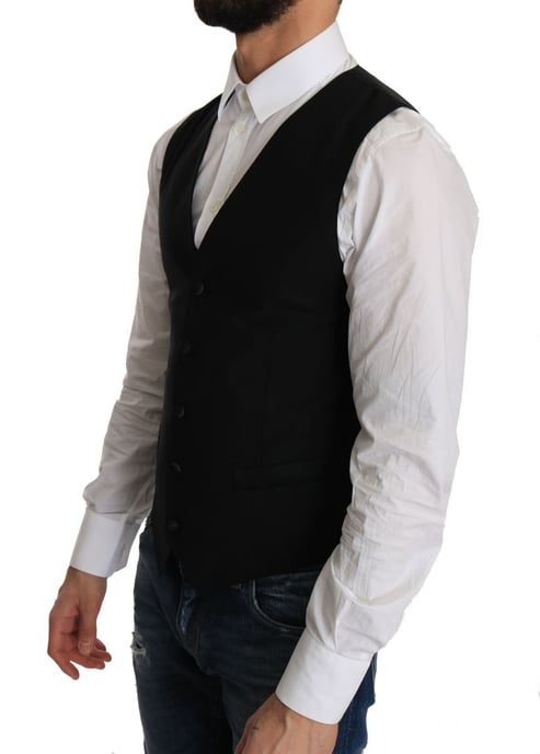 Zwart Wol Vest Met Klassieke Pasvorm - Image 4