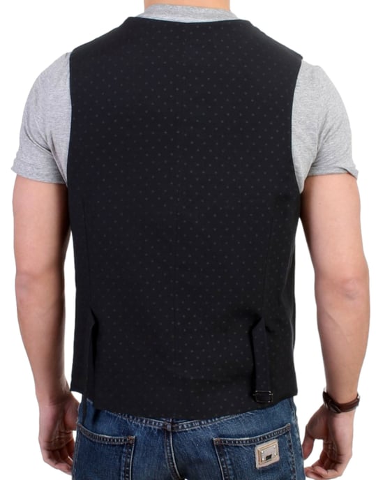 Zwart Wol Vest Klassieke Stijl - Image 3