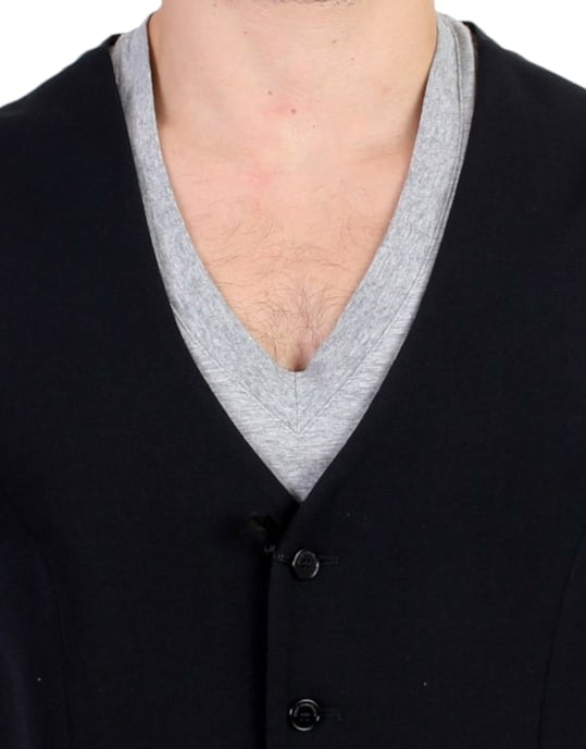 Zwart Wol Vest Klassieke Stijl - Image 5